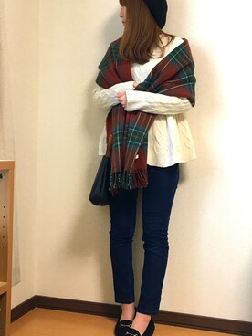 「coca（coca）（コカ）のアイテム（ハンチング/ベレー帽）」を使った、mitamo＊さん（レディース・158cm）の秋コーディネート