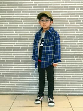 「裏ボア」｜「アイテム（パンツ）」を使った、manatoさん（キッズ・100cm）の冬コーディネート