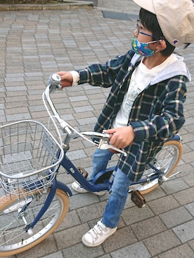 「メガネ男子」｜manatoさん（キッズ・110cm）の冬コーディネート