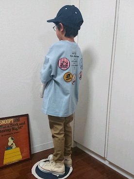 「メガネ男子」｜manatoさん（キッズ・110cm）の冬コーディネート