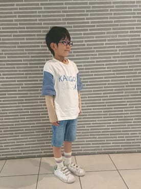 「メガネ男子」｜manatoさん（キッズ・110cm）の春コーディネート