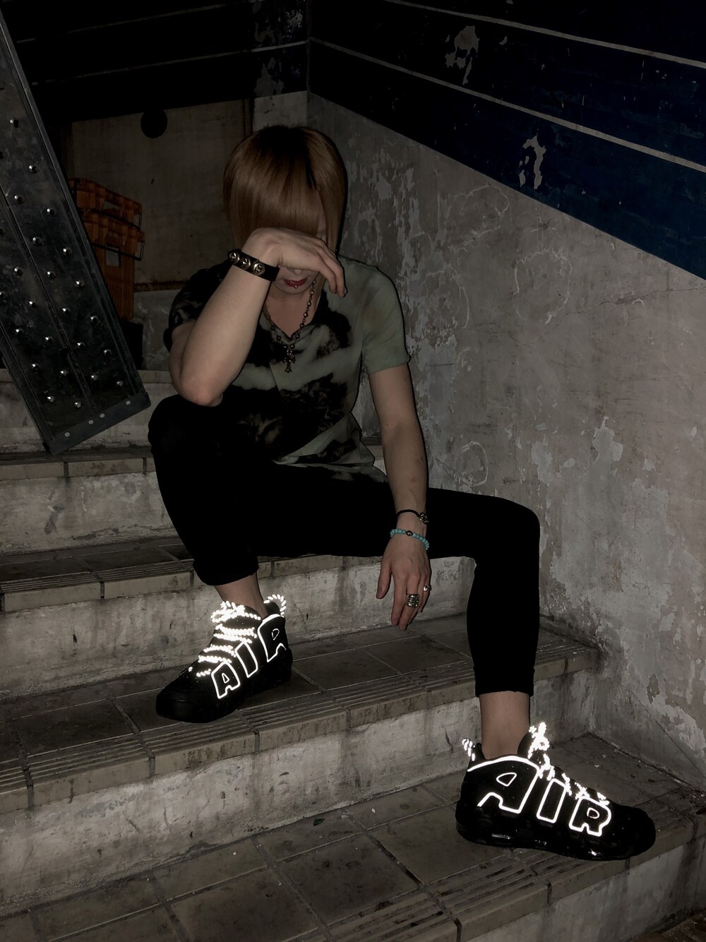 「#chromehearts」｜「NIKEのアイテム（スニーカー、ブラック系）」を使った、reoさん（メンズ・170cm）の夏コーディネートの1枚目の写真