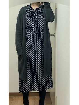 「古着のアイテム（ワンピース、ブルー系）」を使った、あやＰさん（レディース）の春コーディネート