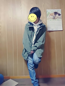 「スエット」｜「アイテム（その他アウター）」を使った、ちゃんさん（メンズ・171cm）の冬コーディネート