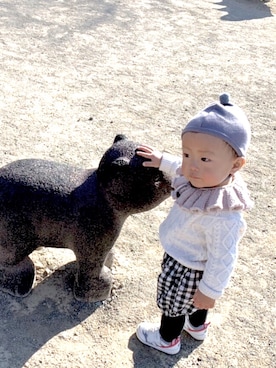 「Babiesrus（ベビーザらス）のアイテム（パンツ）」を使った、はるさん（キッズ・70cm）の冬コーディネート