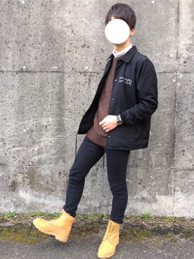 「Marc by Marc Jacobs（マークバイマークジェイコブス）のアイテム（腕時計）」を使った、藤谷さん（メンズ・171cm・10代）の冬コーディネート