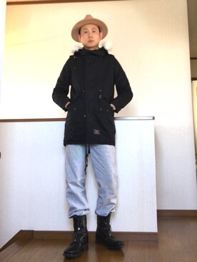 Yousuke Machidaさんの「Hamish mods coat」を使ったコーディネート