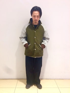 「SKOOKUM（スクーカム）のアイテム（ブルゾン）」を使った、SAKAZAKIさん（メンズ・167cm）の秋コーディネート