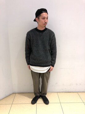 「MANASTASH（マナスタッシュ）のアイテム（ニット/セーター）」を使った、SAKAZAKIさん（メンズ・167cm）の冬コーディネート