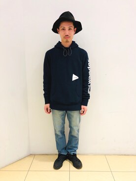 「and wander（アンドワンダー）のアイテム（パーカー）」を使った、SAKAZAKIさん（メンズ・167cm）の冬コーディネート
