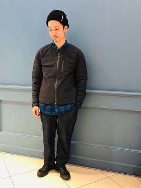 「F/CE. （エフシーイー）のアイテム（ダウンジャケット/コート）」を使った、SAKAZAKIさん（メンズ・167cm）の秋コーディネート