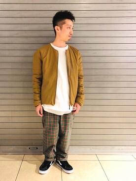 「F/CE. （エフシーイー）のアイテム（ダウンジャケット/コート）」を使った、SAKAZAKIさん（メンズ・167cm）の秋コーディネート