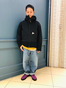 「and wander（アンドワンダー）のアイテム（ブルゾン）」を使った、SAKAZAKIさん（メンズ・167cm）の秋コーディネート