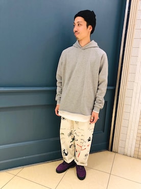 「Gramicci（グラミチ）のアイテム（パーカー）」を使った、SAKAZAKIさん（メンズ・167cm）の冬コーディネート