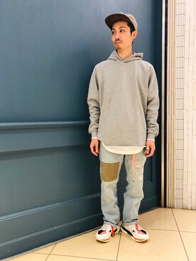 「Gramicci（グラミチ）のアイテム（パーカー）」を使った、SAKAZAKIさん（メンズ・167cm）の冬コーディネート