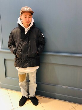「BURLAP OUTFITTER（バーラップアウトフィッター）のアイテム（ダウンジャケット/コート）」を使った、SAKAZAKIさん（メンズ・167cm）の冬コーディネート