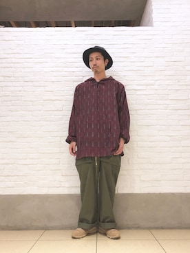 「アノラックパーカー」｜「アイテム（オールインワン・サロペット）」を使った、SAKAZAKIさん（メンズ・167cm）の春コーディネート