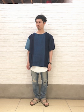 「FUNSET OF ART（ファンセットオブアート）のアイテム」を使った、SAKAZAKIさん（メンズ・168cm）の夏コーディネート