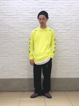「AlexanderLeeChang（アレキサンダーリーチャン）のアイテム（Tシャツ/カットソー）」を使った、SAKAZAKIさん（メンズ・167cm）の夏コーディネート