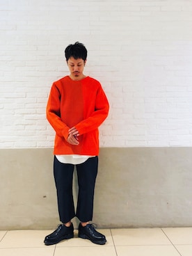 選挙 慈善 媒染剤 オレンジ ニット メンズ コーデ Kanehisa S Jp