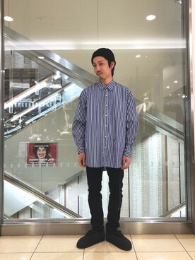 「MANASTASH（マナスタッシュ）のアイテム（ニットキャップ/ビーニー）」を使った、SAKAZAKIさん（メンズ・167cm）の秋コーディネート