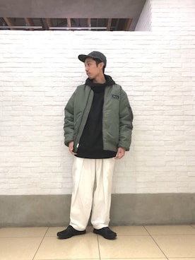 「MANASTASH（マナスタッシュ）のアイテム（MA-1）」を使った、SAKAZAKIさん（メンズ・167cm）の冬コーディネート