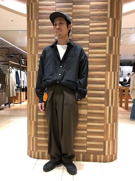 「meanswhile（ミーンズワイル）のアイテム（トップス）」を使った、SAKAZAKIさん（メンズ・167cm）の春コーディネート