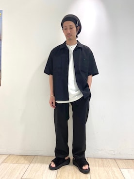 「PG（ピージー）のアイテム（サンダル）」を使った、SAKAZAKIさん（メンズ・167cm）の春コーディネート
