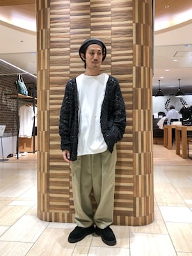 「AlexanderLeeChang（アレキサンダーリーチャン）のアイテム（ハンチング/ベレー帽）」を使った、SAKAZAKIさん（メンズ・167cm）の春コーディネート
