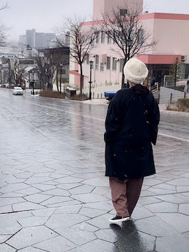 「GU（ジーユー）のアイテム（ノーカラージャケット）」を使った、咲楽さん（レディース・157cm）の春コーディネート