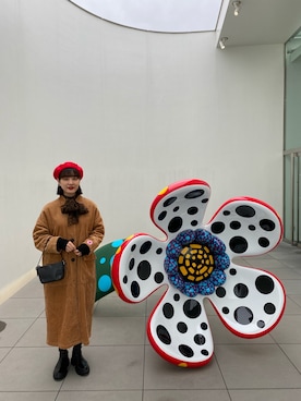 「H&M（エイチ・アンド・エム）のアイテム（ハンチング/ベレー帽）」を使った、🦋さん（レディース・160cm）の冬コーディネート