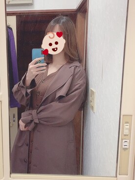 「one after another NICE CLAUP（ワンアフターアナザーナイスクラップ）のアイテム（トレンチコート）」を使った、餅さん（レディース・163cm）の春コーディネート