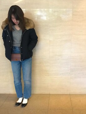 「SHIPS（シップス）のアイテム（ダウンジャケット/コート）」を使った、cocoさん（レディース・166cm）の冬コーディネート