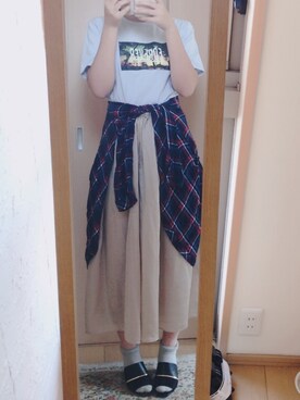 ソックス 靴下を使った サボサンダル の人気ファッションコーディネート 髪型 セミロングヘアー Wear
