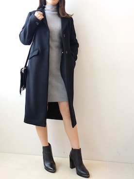 「NINE（ナイン）のアイテム（ジャケット/アウター）」を使った、レーヴルさん（レディース・158cm）の冬コーディネート