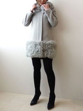 「GRACE CONTINENTAL（グレースコンチネンタル）のアイテム（ジャケット/アウター）」を使った、レーヴルさん（レディース・163cm）の冬コーディネート