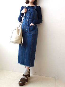 「NINE（ナイン）のアイテム」を使った、レーヴルさん（レディース・158cm）の冬コーディネート