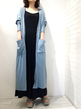 「ライトブルー」｜「アイテム（オールインワン・サロペット）」を使った、レーヴルさん（レディース・158cm）の春コーディネート