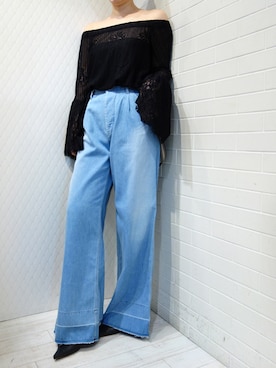 「フレアスリーブ」｜レーヴルさん（レディース・163cm）の春コーディネート