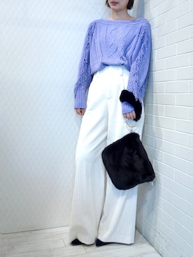 「AULA（アウラ）のアイテム（パンツ）」を使った、レーヴルさん（レディース・163cm）の秋コーディネート