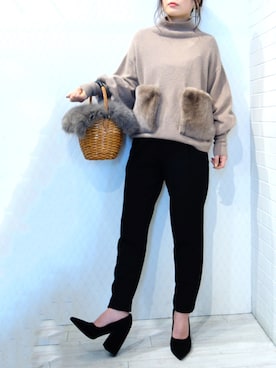 「SENSO（センソ）のアイテム」を使った、レーヴルさん（レディース・153cm）の冬コーディネート