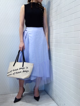 「ラップスカート」｜レーヴルさん（レディース・164cm）の春コーディネート