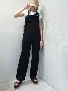 「ボーイッシュ」｜「アイテム（つなぎ/オールインワン）」を使った、レーヴルさん（レディース・164cm）の夏コーディネート