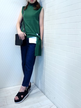 「リメイクデニム」｜「アイテム（ショルダーバッグ）」を使った、レーヴルさん（レディース・164cm）の夏コーディネート