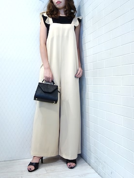 「ガーリーコーデ」｜「アイテム（サロペット/オーバーオール）」を使った、レーヴルさん（レディース・164cm）の夏コーディネート