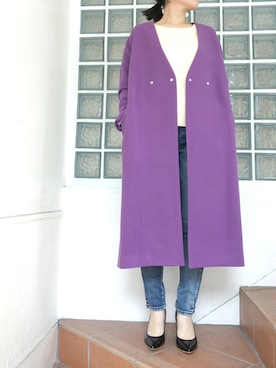 「紫」｜レーヴルさん（レディース・158cm）の秋コーディネート