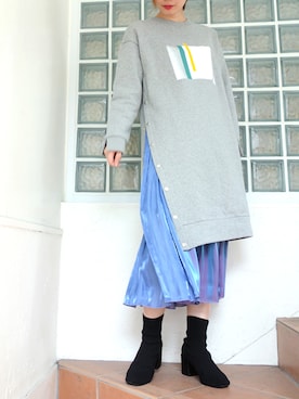 「NINE（ナイン）のアイテム」を使った、レーヴルさん（レディース・163cm）の秋コーディネート