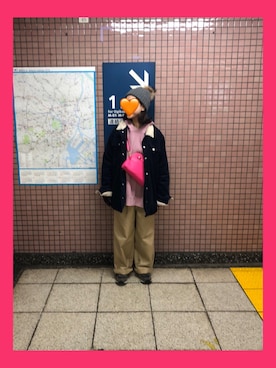「SEVENDAYS=SUNDAY（セブンデイズサンデイ）のアイテム（その他アウター）」を使った、38ianoさん（レディース・158cm）の冬コーディネート