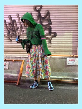 「Reebok（リーボック）のReebok/リーボック INSTAPUMP FURY ROAD MT/インスタポンプフューリーロードMT（スニーカー、ブルー系）」を使った、38ianoさん（レディース・158cm）の春コーディネート