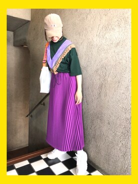 「ハラチ」｜「アイテム（帽子）」を使った、38ianoさん（レディース・158cm）の春コーディネート